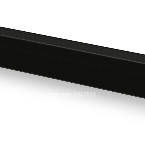 Zwevende wandplank Anthracite RAL7021 Van Strackk In perspectief Midden 1080 x 1080 pxl