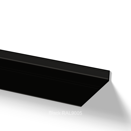 Zwevende wandplank Black RAL9005 Van Strackk In perspectief Rechts 1080 x 1080 pxl6