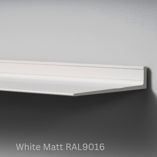 Wandplank van Strackk Wit Matt RAL9016 hoek lichtgrijs CC 1080 x 1080 pxl