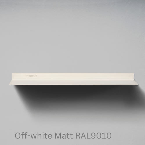 Wandplank van Strackk Off white Matt RAL9010 vooraanzicht lichtgrijs CC 1080 x 1080 pxl