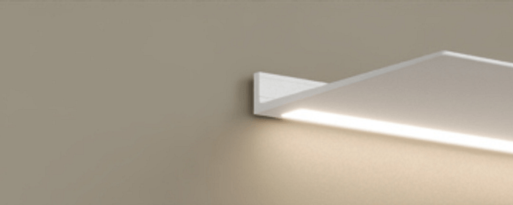 Shelves with light navigation card