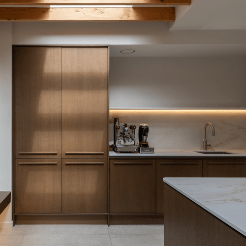 White wall shelf with lighting strackk northern architects