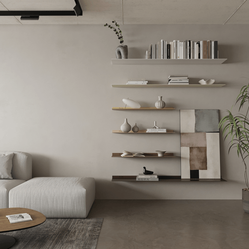 Zwevende wandplanken Strackk woonkamer diverse kleuren 2024 x 2024 pxl