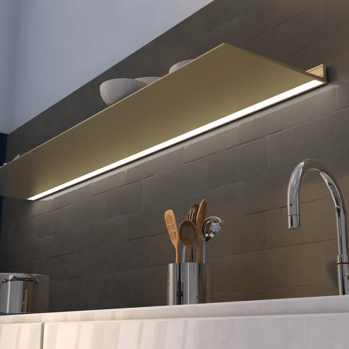 Wandplank met verlichting onder Strackk 2024 x 2024 pxl