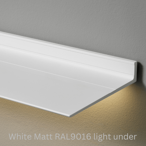 Wandplank met licht van Strackk Wit Matt RAL9016 Bovenhoek CC 1080 x 1080 pxl