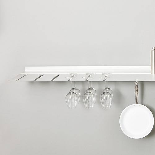 Kitchen shelf from Strackk with wine glass rack In white 1080 x 1080 pxl
