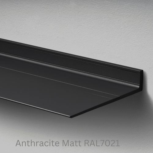 Wandplank van Strackk Anthracite Matt RAL7021 bovenhoek lichtgrijs CC 1080 x 1080 pxl