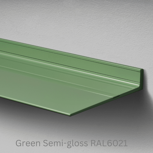 Wandplank van Strackk Green Semi gloss RAL6021 bovenhoek lichtgrijs CC 1080 x 1080 pxl