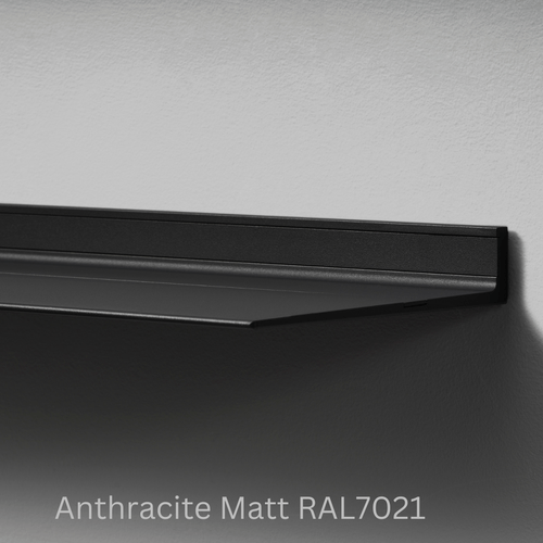 Wandplank van Strackk Antraciet Matt RAL7021 hoek lichtgrijs CC 1080 x 1080 pxl