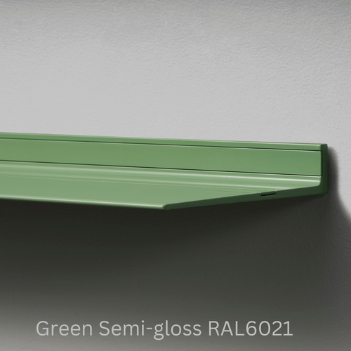 Wandplank van Strackk Groen Semi gloss RAL6021 zijhoek lichtgrijs CC 1080 x 1080 pxl