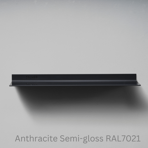 Wandplank van Strackk Antraciet Semi gloss RAL7021 vooraanzicht lichtgrijs CC 1080 x 1080 pxl