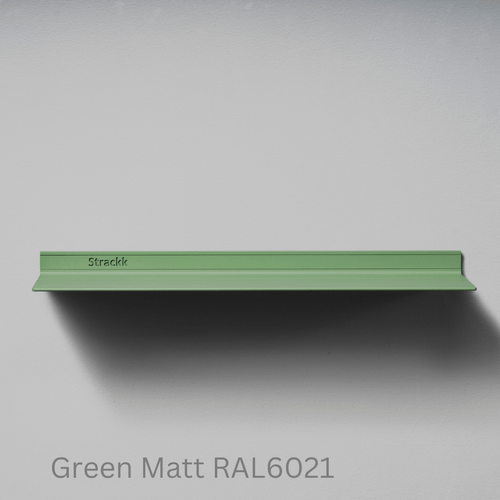 Wandplank van Strackk Groen Matt RAL6021 vooraanzicht lichtgrijs CC 1080 x 1080 pxl