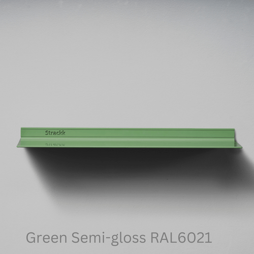 Wandplank van Strackk Groen Semi gloss RAL6021 vooraanzicht lichtgrijs CC 1080 x 1080 pxl
