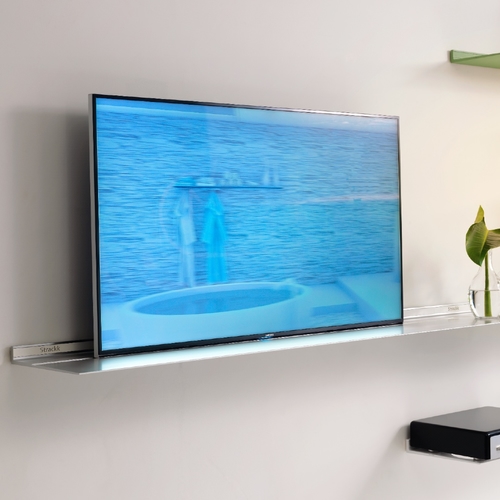 Strackk wall shelf with TV Side view 1080 x 1080 pxl