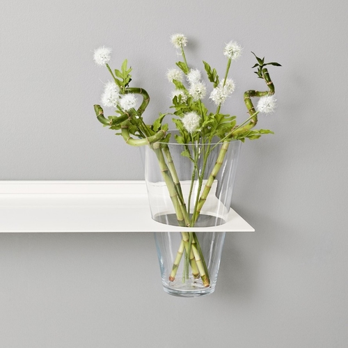 Floating wall shelf with vase White wall shelf From Strackk 1080 x 1080 pxl