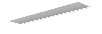 Wandplank met verlichting onder van Strackk In wit In perspectief 1280x430 pxl