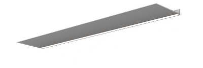 Wandplank met verlichting onder van Strackk In zilvergrijs In perspectief 1280x430 pxl