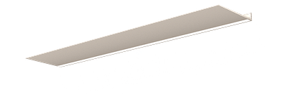 Wandplank met verlichting onder van Strackk In gebroken wit In perspectief 1280x430 pxl