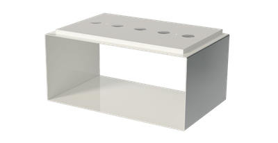 Cabinet rechthoek Voor onder Strackk wandplank In wit In perspectief 1280x660 pxl