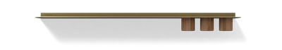 Gouden wandplank badkamer Van Strackk Zwevende plank met opbergbekers Vooraanzicht 1280x230 pxl