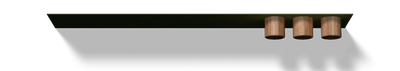 Groene wandplank badkamer Van Strackk Zwevende plank met opbergbekers Onderaanzicht 1280x230 pxl