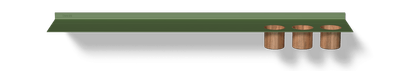 Groene wandplank badkamer Van Strackk Zwevende plank met opbergbekers Bovenaanzicht 1280x230 pxl