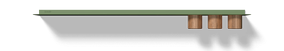 Groene wandplank badkamer Van Strackk Zwevende plank met opbergbekers Vooraanzicht 1280x230 pxl