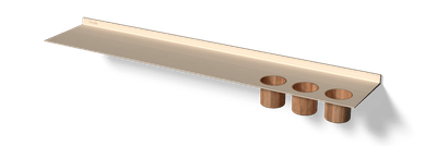 Wandplank badkamer In gebroken wit Van Strackk Zwevende plank met opbergbekers In perspectief 1280x430 pxl