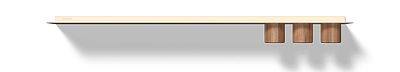 Wandplank badkamer In gebroken wit Van Strackk Zwevende plank met opbergbekers Vooraanzicht 1280x230 pxl