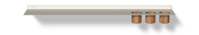 Witte wandplank badkamer Van Strackk Zwevende plank met opbergbekers Bovenaanzicht 1280x230 pxl