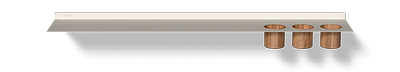 Witte wandplank badkamer Van Strackk Zwevende plank met opbergbekers Bovenaanzicht 1280x230 pxl