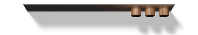 Witte wandplank badkamer Van Strackk Zwevende plank met opbergbekers Onderaanzicht 1280x230 pxl