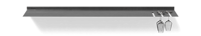 Zwevende wandplank van Strackk In gunmetal Bovenaanzicht 1280x230 pxl