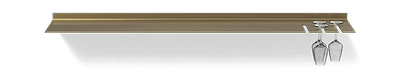 Zwevende wandplank van Strackk In goud Bovenaanzicht 1280x230 pxl