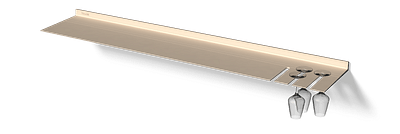 Wandplank met wijnglazenrek van Strackk In gebroken wit In perspectief 1280x430 pxl