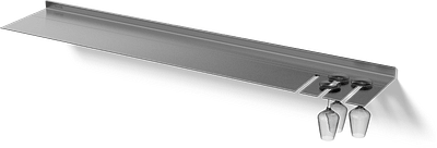 Aluminium keukenplank met wijnglazenrek van Strackk | In perspectief