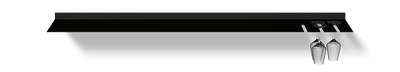 Zwevende wandplank van Strackk In zwart Bovenaanzicht 1280x230 pxl