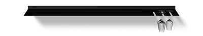 Wandplank met wijnglazenrek van Strackk In zwart Bovenaanzicht 1280x230 pxl