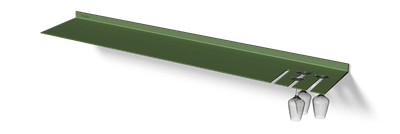 Wandplank met wijnglazenrek van Strackk In groen In perspectief 1280x430 pxl