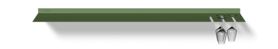Zwevende wandplank van Strackk In groen Bovenaanzicht 1280x230 pxl
