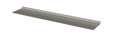 Zilvergrijze wandplank met verlichting rondom Van Strackk In perspectief 1280x430 pxl