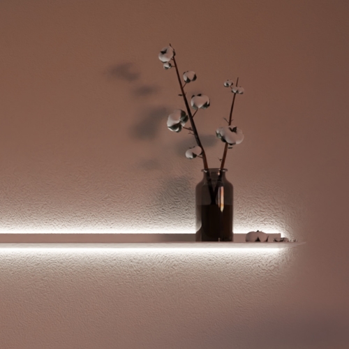 Wandregal mit Beleuchtung rundum Tunable light Weiß Von Strackk 1080 x 1080 pxl