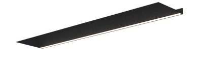 Wandplank met verlichting onder van Strackk In antraciet In perspectief 1280x430 pxl