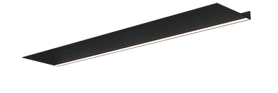 Wandplank met verlichting onder van Strackk In antraciet In perspectief 1280x430 pxl