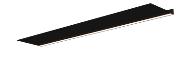 Wandplank met verlichting onder van Strackk In zwart In perspectief 1280x430 pxl