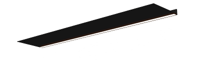 Wandplank met verlichting onder van Strackk In zwart In perspectief 1280x430 pxl