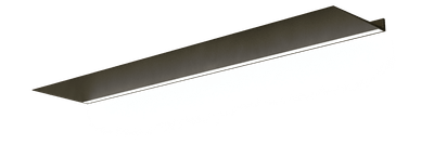 Wandplank met verlichting onder van Strackk In brons In perspectief 1280x430 pxl