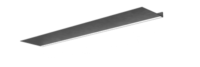 Gunmetal wandplank met verlichting onder Van Strackk In perspectief 1280x430 pxl