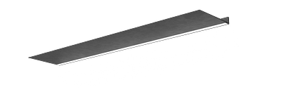 Gunmetal wandplank met verlichting onder Van Strackk In perspectief 1280x430 pxl