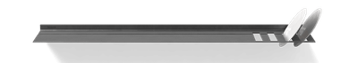 Wandplank met bordenrek In gunmetal Van Strackk Bovenaanzicht 1280x230 pxl